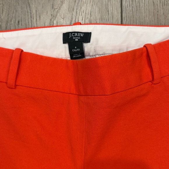 J. Crew City Fit Stretch Side Zip Ankle Bold Red Trousers/ Pants - Holiday - 6 - Picture 4 of 7